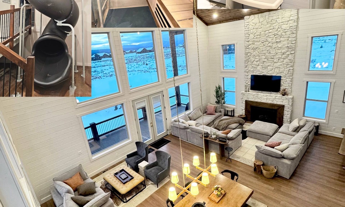 Island Park Cabin | 6-bedroom cabin-lake access .5 mile-hot tub-sauna-6' spiral slide-Modern Comfort