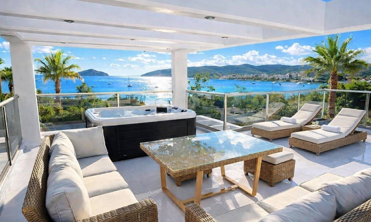 Porto Rafti Villa | Allure Villa, beachfront, featuring a gym, sauna, and jacuzzi