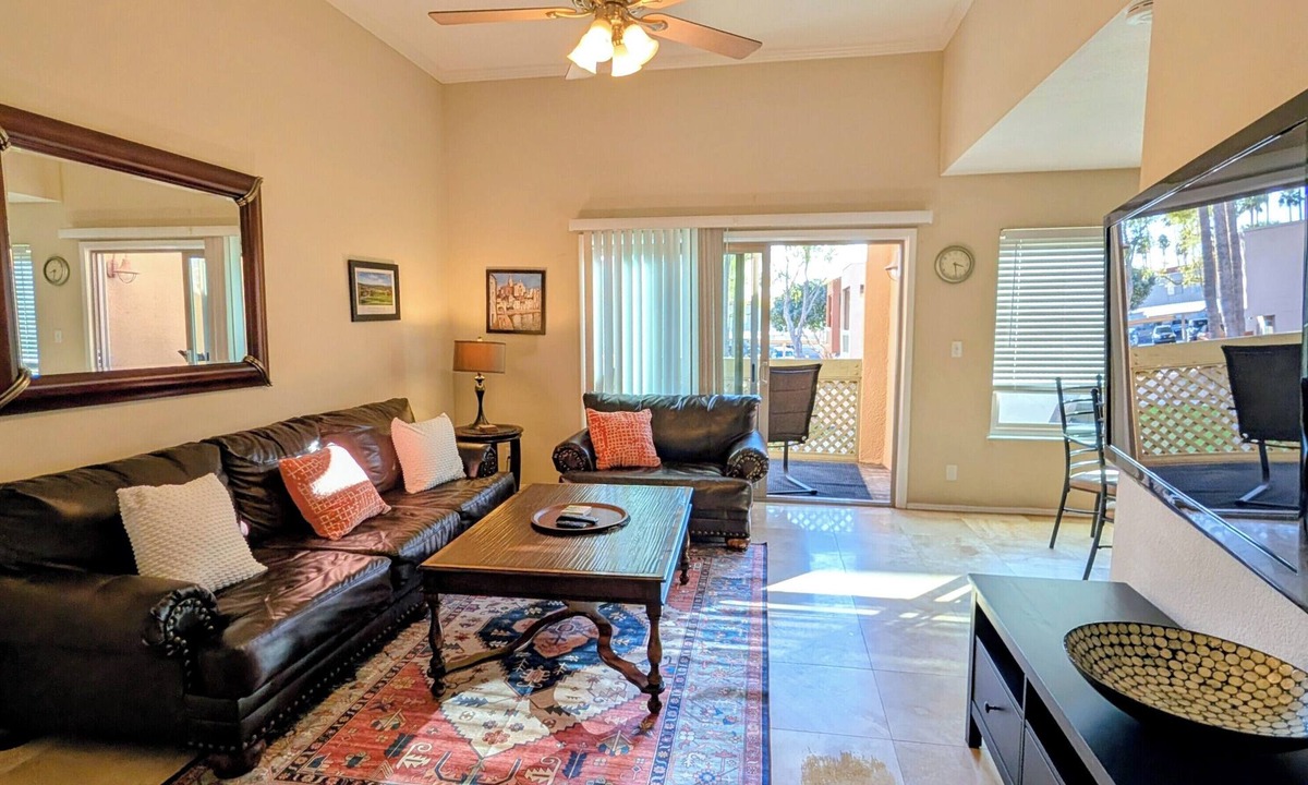South Scottsdale Condo | Close to Old Town - golf next door, heated pool, gym; dogs ok