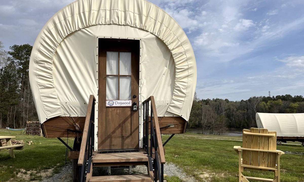 Lillington House | Go Glamping in North Carolina at this Wonderful Riverside Covered Wagon in Lillington
