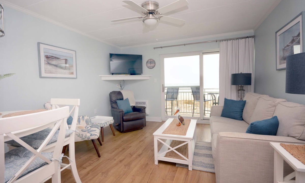 Midtown Ocean City Condo | Newly-renovated 1 bedroom oceanfront condo with free WiFi and gorgeous ocean view located midtown and just steps to the beach!