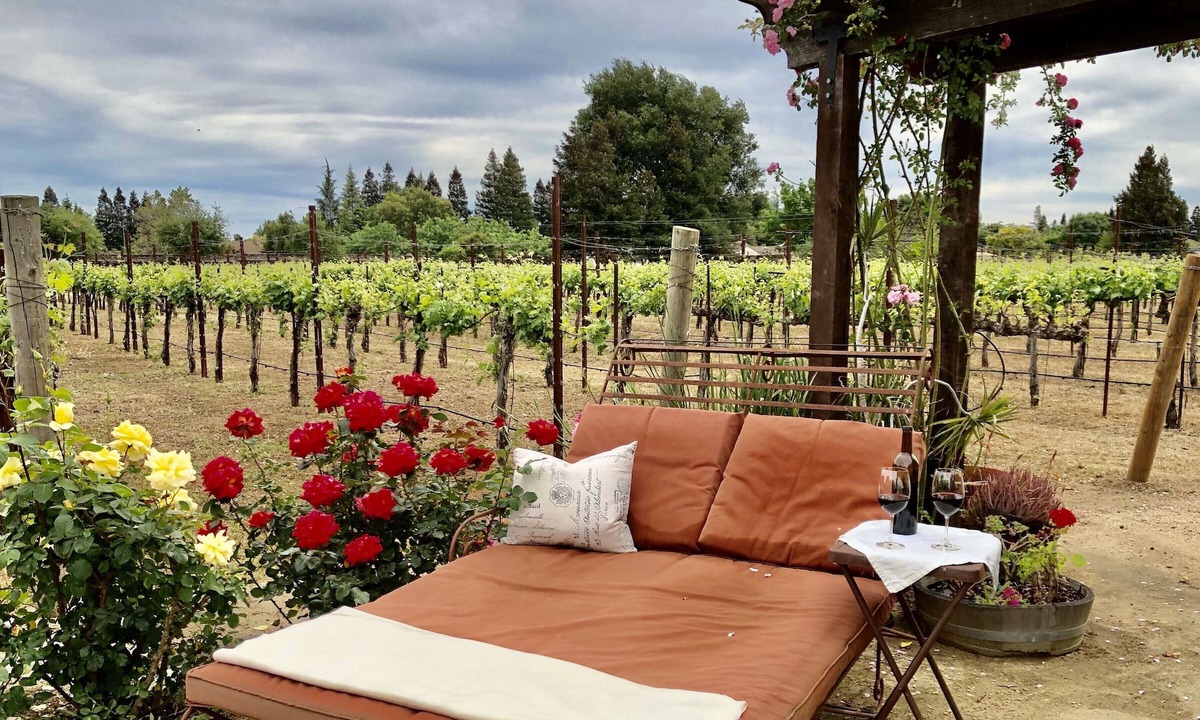 Morgan Hill House | Poolside Suite with a private rose garden next to the vineyard and private entry