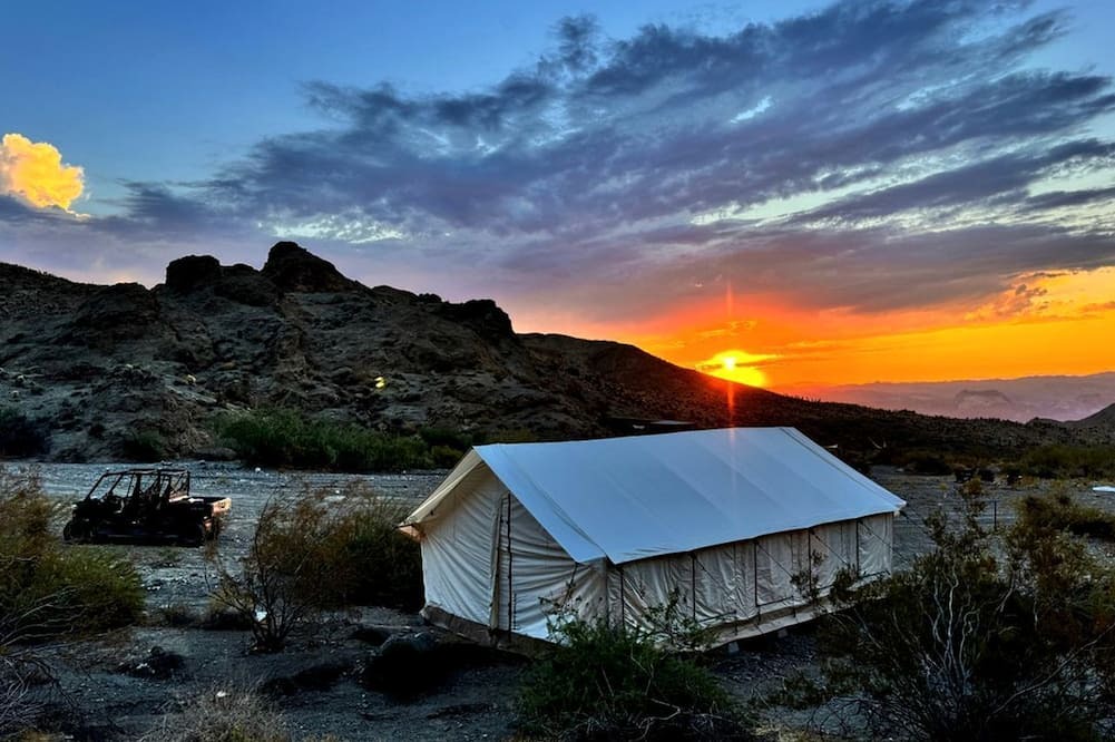 Nelson RV Rental | Remote Expansive Tented Cabin Incredible for a Glamping Experience in Nevada