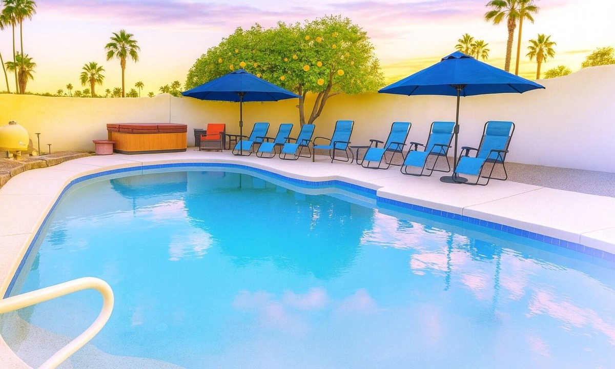 Santiago House | Scottsdale Adobe Retreat with Private Pool & Hot Tub, King beds, Fast 5G Wifi.