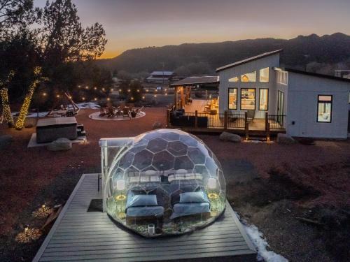 Glendale House | Sky Dome Hot Tub Climbing Wall Hammock Tents EV