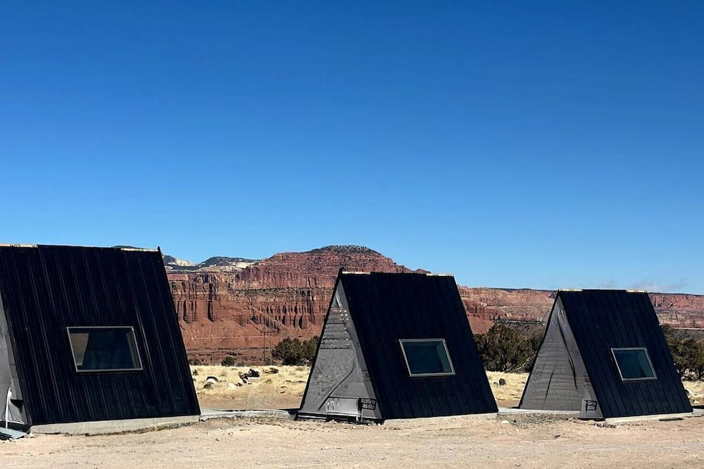 Teasdale Cabin | Stargazing A-Frame Cabin for an Amazing Escape with Your Pet Between Boulder and Thousand Lake Mountains, Utah