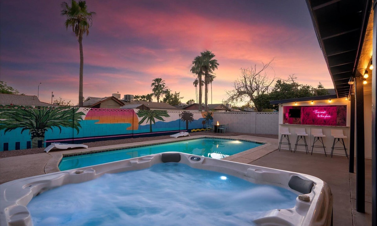 Papago Parkway House | The Palms Cabana | Pool, Hot Tub, Bocce & PuttPutt