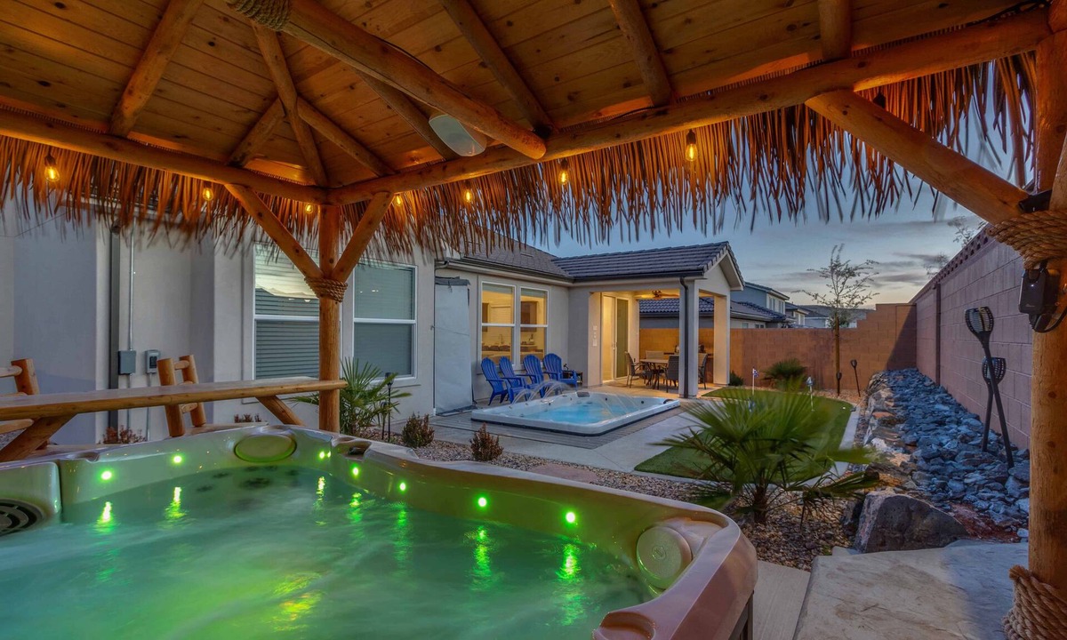 Sienna Hills House | Tiki Oasis: Private Spa and Swim Spa Pool. Game Room!
