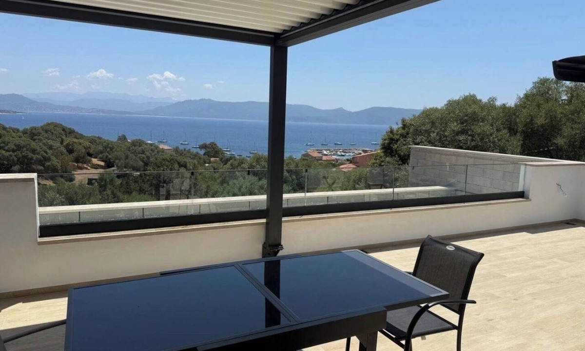Porto Pollo Apartment | Top of house with view of Valinco bay