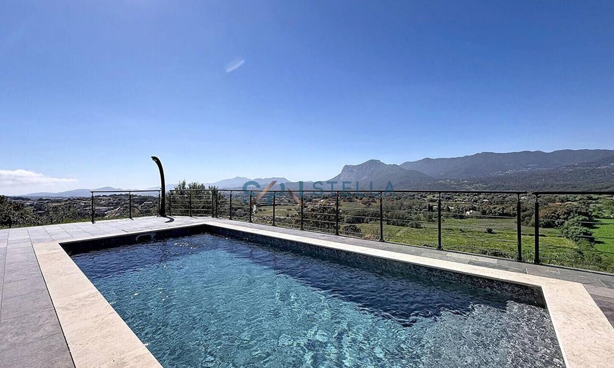 Valpaja House | Upper floor of a villa with a private pool and views of the sea and mountains