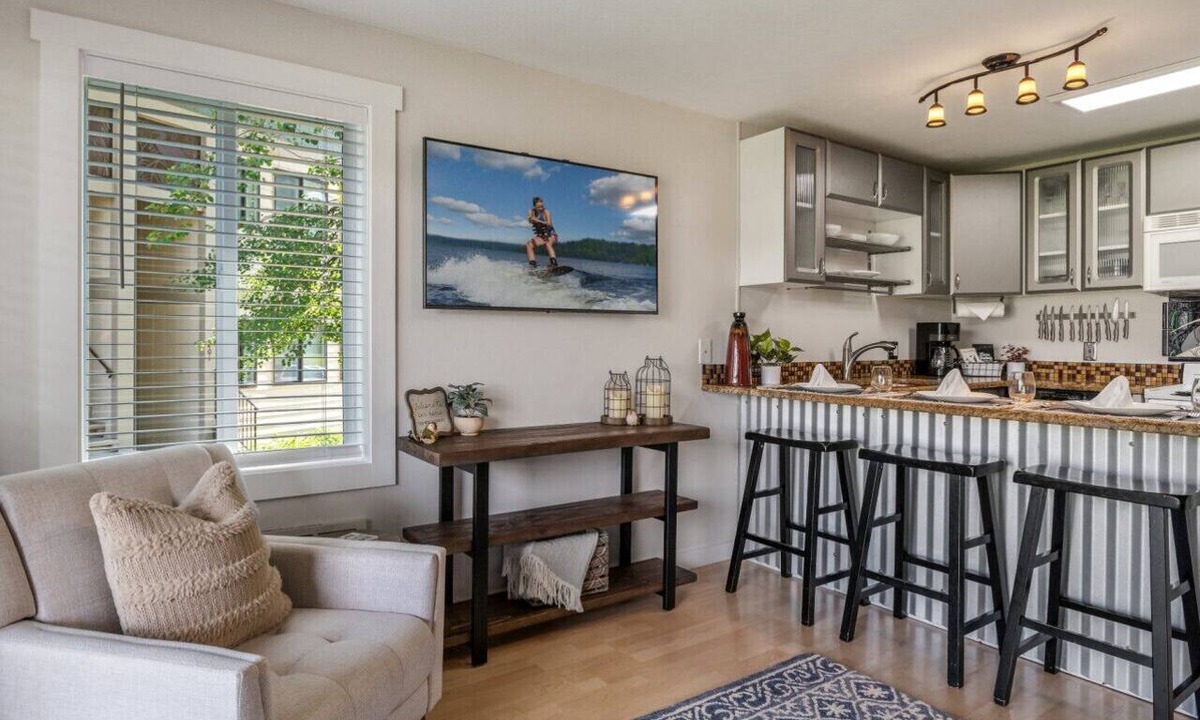 Sandpoint Condo | Waterfront condo w boatslip, Walk to Local dining and entertainment