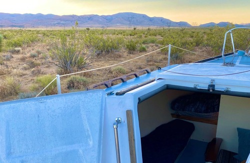 Rosamond Boat Rental | 24 ft. Sailboat on a 10 Acre Bohemian Paradise