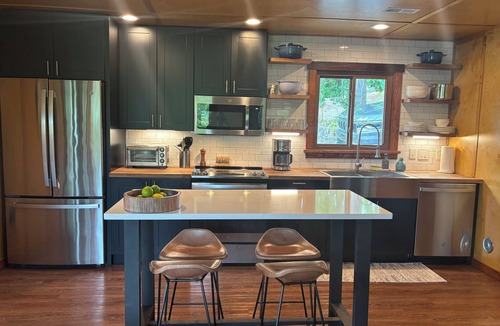 Williamstown Cabin | 3-bedroom modern mid century cabin! Hot tub, fire pit and lake front