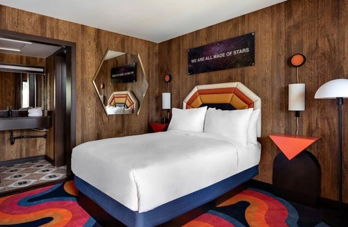 Flagstaff Hotel | A Stylish Room Blending Retro Vibes and Modern Conveniences | Outdoor Pool