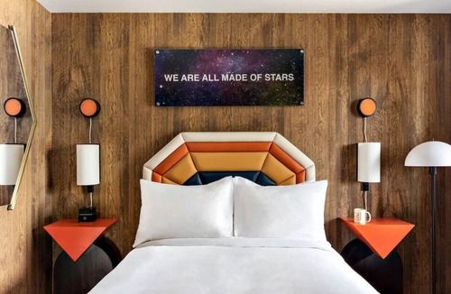 Flagstaff Hotel | A Stylish Room Blending Retro Vibes and Modern Conveniences | Outdoor Pool
