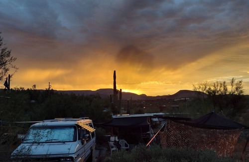 Sabrosa House | Adventure Van dry-docked as Captain's Quarters on a Desert Ranch