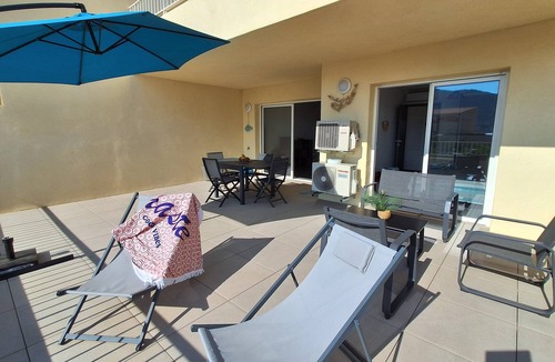 Marine de Saint Ambroggio Apartment | Air-conditioned apartment with sea and mountain views!