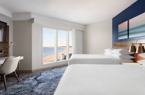 Northeast Virginia Beach Hotel | Bayview Escape! Family Suite Steps to Private Beach, Pool, Gym, & Onsite Dining!