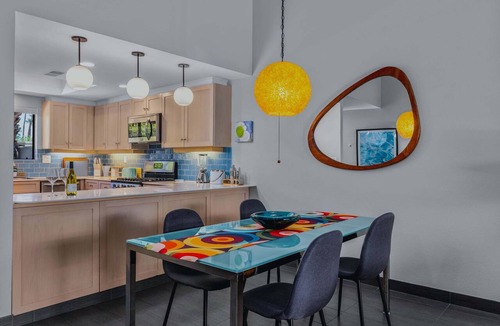The Rose Garden Condo | Calm Waters Palm Springs | Mid-Century Modern 2BR | Access to Pool, Tennis, & Pickleball