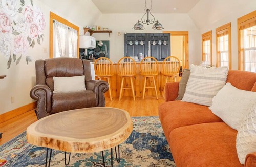 Hillsville Cabin | Cozy creekside cabin w/wraparound covered deck and barrel sauna