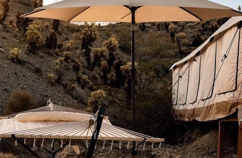 Nelson RV Rental | Desert Glamping Safari Tent Near Eldorado Canyon, Nevada