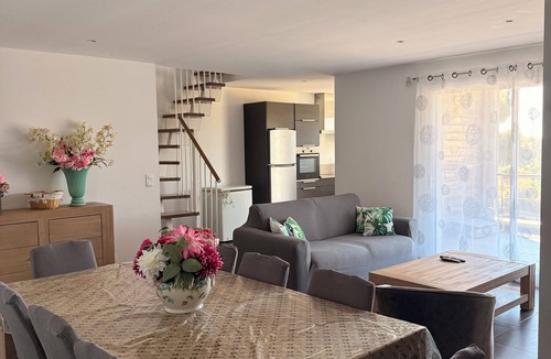 Pinarellu Apartment | Duplex with terraces, 500m from the beach, sea view in residence with swimming pool