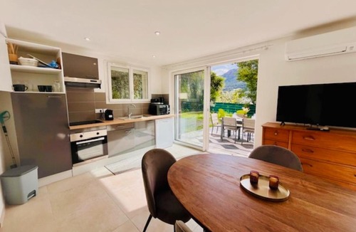 Eccica-Suarella Apartment | Eccica - Bottom of villa, quiet garden, and pool