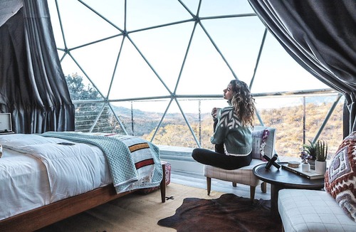 Nogal Cabin | Eclectic Dome for Couples Glamping near Nogal, New Mexico