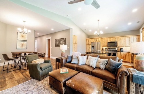 Sheridan Condo | Elegant creekside guest suite in Sheridan's Powderhorn Golf Community. This private, single-level retreat comfortably accommodates four guests, featuring a fully equipped kitchen & an expansive private patio with a BBQ grill overlooking Goose Creek.