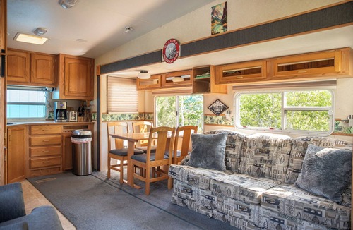 Babb House | Glacier Vista - A Glamping Trailer near Glacier Park. Paradise in the forest.