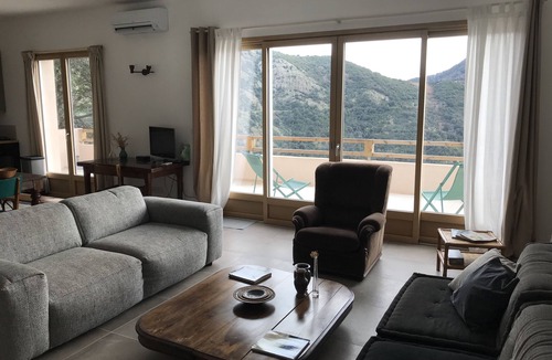 Balogna House | Ground floor House Terrace Mountain view in Corsican village with Sauna