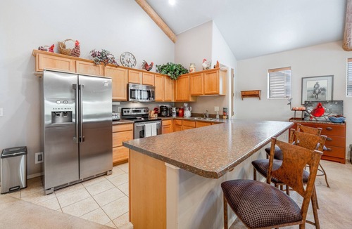 Pinetop House | Hideaway in the pines with pool table, covered deck, fireplace, grill, & W/D