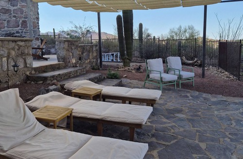 Tucson Apartment | Historic Stone Sunset Sunrise Mountain View Cabin