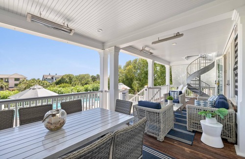 Isle of Palms House | IOP Home with Beach Access, Rooftop Sunset Patio, Private Pool & Spacious Decks