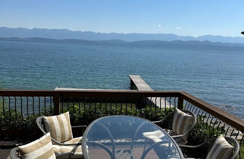 Lakeside House | Just steps from Flathead Lake's shore, this fine home offers dock, views, value.
