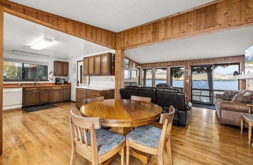 Big Arm House | Lakefront home with private beach, dock, firepit, & grill - dazzling sunset view