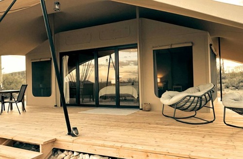 Marana RV Rental | Luxury Glamping Retreat with Private Desert Trails near Saguaro National Park, Tucson Arizona
