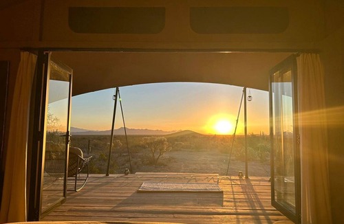 Marana RV Rental | Luxury Glamping Retreat with Private Desert Trails near Saguaro National Park, Tucson Arizona