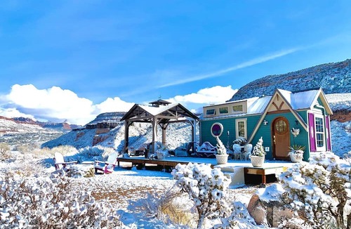 Virgin Cabin | Magical Tiny House with a Hot Tub for Zion National Park Getaways