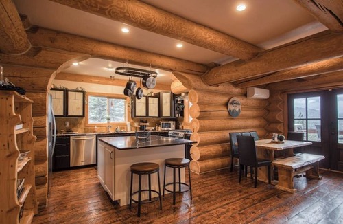 Sagle House | Modern, peaceful log cabin in the woods with incredible lake & mountain views