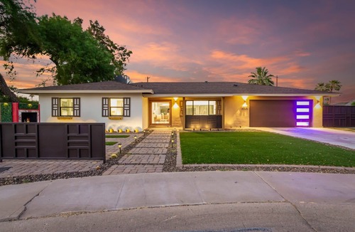 Village Grove House | Modern Retreat | Pool, Spa & Stylish Backyard