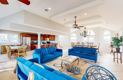 Salvo House | Multi-level dog-friendly oceanfront home with private pool & hot tub, rec room