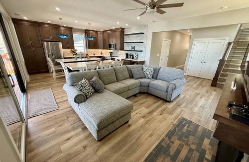 Angola Cottage | New Luxury Lakefront Home on Lake James with Dock, Sandy Swim Area, Sleeps 14
