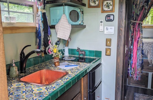 Salmon House | No Fees! Riverfront Gypsy Wagon on Mini Donkey Ranch!