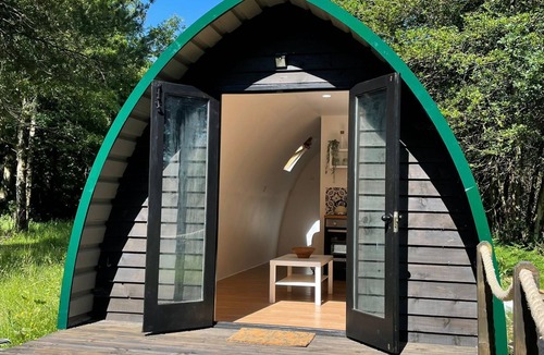 Holworth RV Rental | Nuthatch Cabin at Cloudshill Glade - Campsite