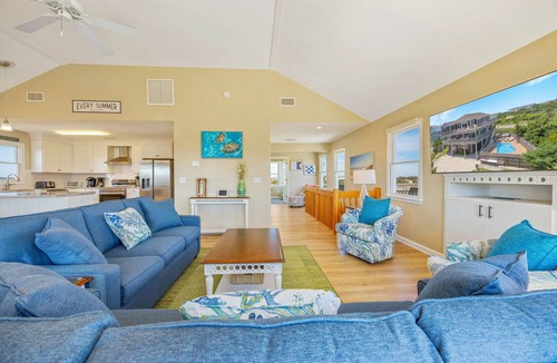 Hatteras House | Oceanview Home w/Private Pool, Hot Tub, Elevator, Game Room, Boardwalk to Beach