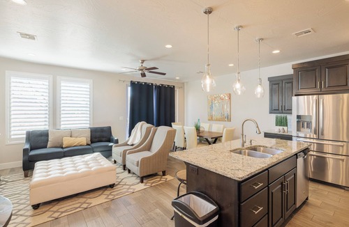 St. George Villa | Poolside 3BR w/EV Fast Charger & Red Rock Views