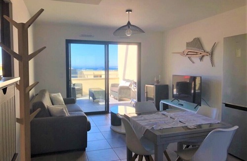 Grosseto-Prugna Apartment | Porticcio, T2, sea view, new, air conditioned .