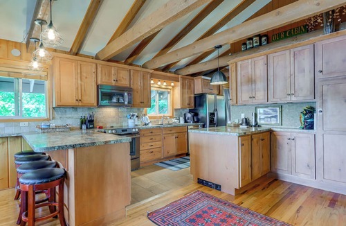 Newport House | Private Dock, Deck & Yard: Luxe Sacheen Lake Home