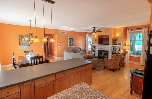 Michigan City House | Quiet Beachwalk Home w/Main Floor ensuite, Firepit + Deck